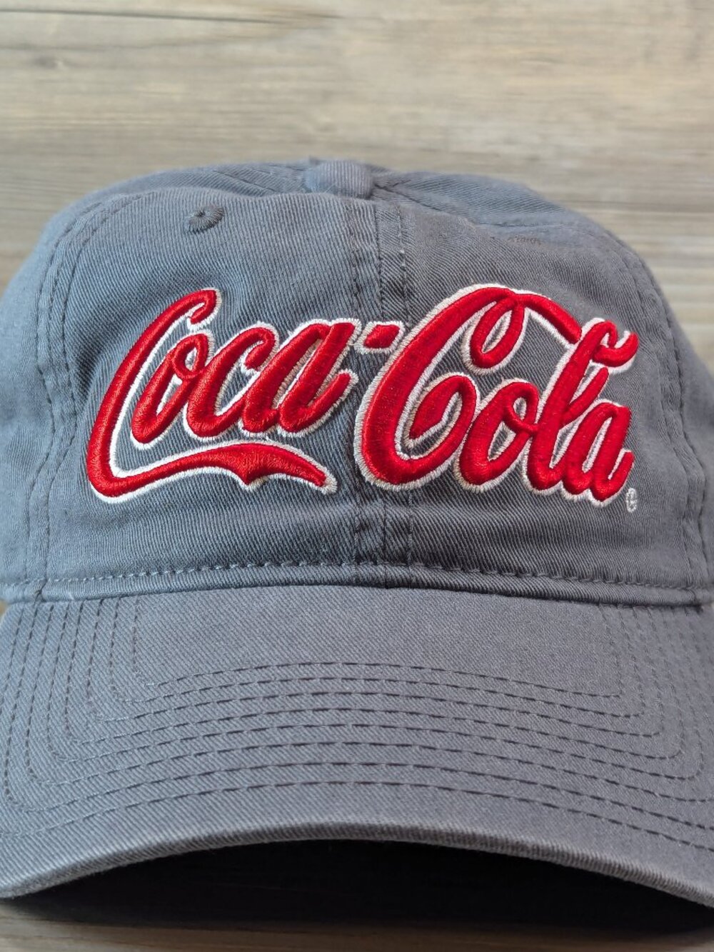 Coca-Cola Embroidered Red Script Adjustable Gray Strapback Baseball Cap 2022